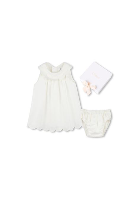 Abito Bianco Con Bloomer CHLOÉ KIDS | C20406117